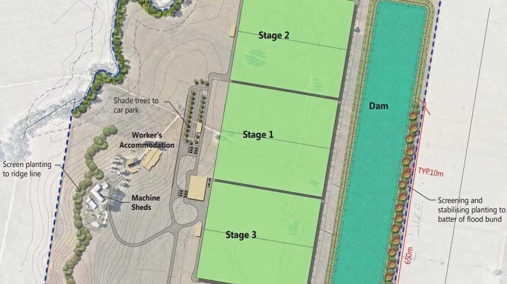 Plans have been lodged with Sunshine Coast Council to build about 15 hectares of greenhouses at Maroochy River. Picture: Contributed