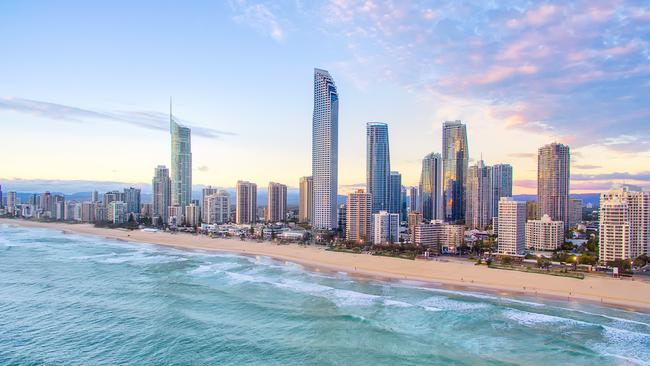 An aerial view of Surfers Paradise, the Coast’s densest suburb. Picture: Istock