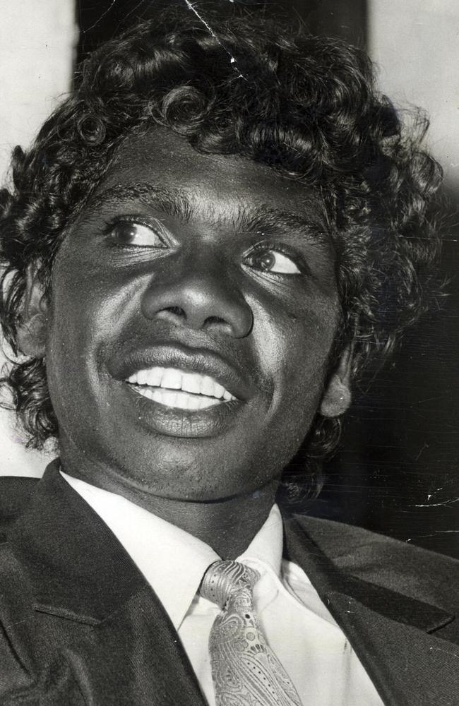 David Gulpilil in 1971 after his breakthrough debut performance in Walkabout.