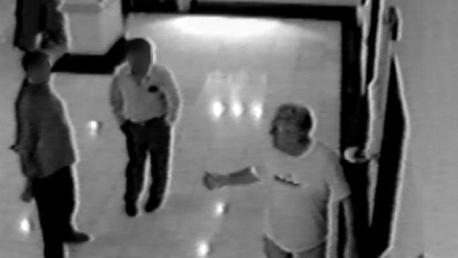 A still from CCTV footage from the Pegasus Hotel's security system, issued by BBC1's Panorama program that claimed Woolmer was “poisoned before being strangled”