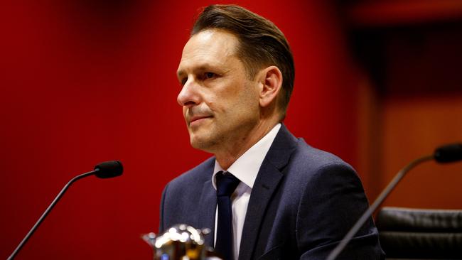 NSW Transport Secretary Josh Murray appears as a witness at the Public Accountability and Works Committee Hearing at Parliament House. Picture: John Appleyard