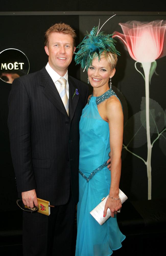 Peter Overton and Jessica Rowe at Derby Day 2004.