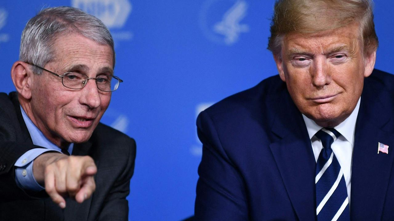 Anthony Fauci with then-president Donald Trump in 2020. Picture: Brendan Smialowski/AFP