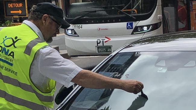 A fed up bus driver issues a warning. Picture: Grant McArthur