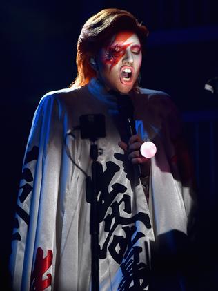 Lady Gaga performs a tribute to the late David Bowie.