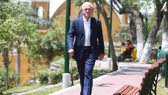 Malcolm Turnbull walking in Lima, Peru before the APEC summit. Pic: Kym Smith