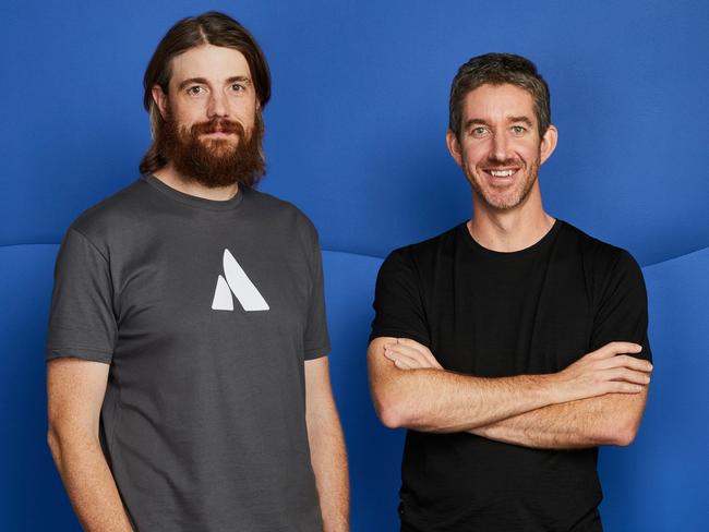 Atlassian co-CEOs Mike Cannon-Brookes and Scott Farquhar. Picture: Supplied