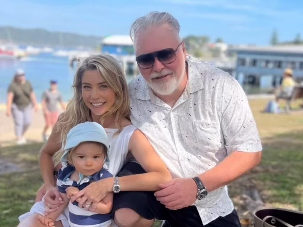 Kyle Sandilands with his wife Tegan and son Otto. Picture: Instagram