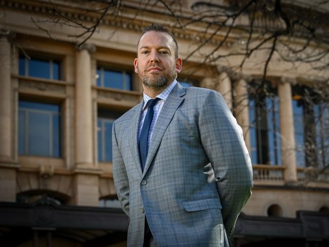 Adelaide lawyer Andrew Carpenter is lobbying for changes to prevent paedophiles from being able to hide assets in their superannuation to avoid paying compensation to victims. Picture: Naomi Jellicoe