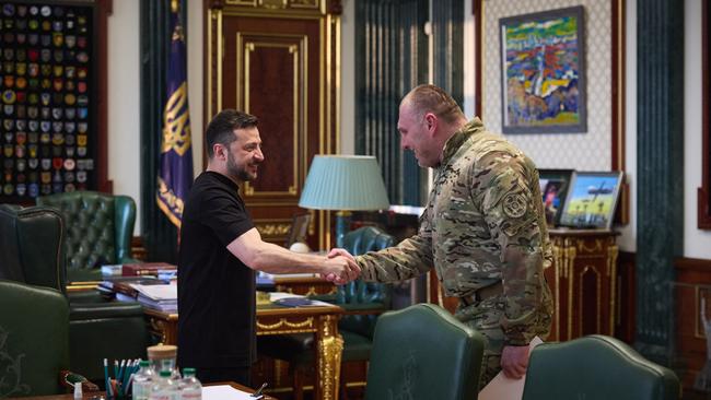 Volodymyr Zelensky meeting with Vasyl Malyuk in Kyiv