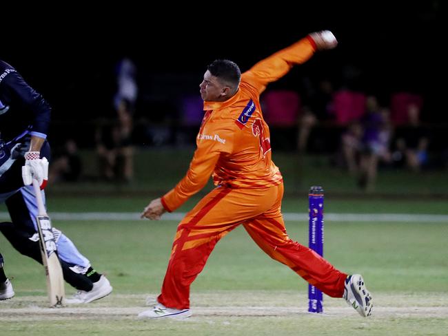 Barrier Reef Big Bash Game 1: Badgers v Hurricanes at Griffiths Park. Badgers' Justin Reid. Picture: Stewart McLean
