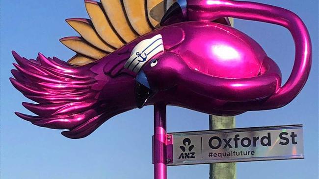 Seven Oxford Street signs across the country have been transformed into beautiful works of art, designed to bring a little bit of Sydney Gay and Lesbian Mardi Gras to different parts of Australia. Picture: Jann Houley