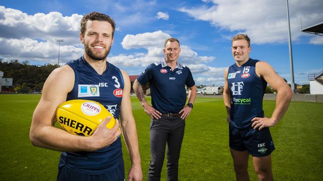 Launceston TSL. Jay Blackberry, Mitch Thorp (coach) and Jobi Harper (captain). Picture: RICHARD JUPE