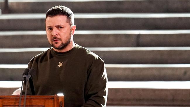 Mr Zelensky addresses British MPs in Westminster Hall on Thursday morning (AEDT). Picture: AFP