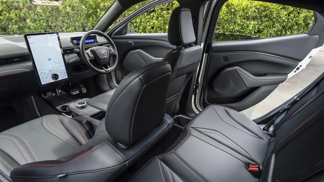 The Mach-E has a spacious interior with a huge touchscreen.