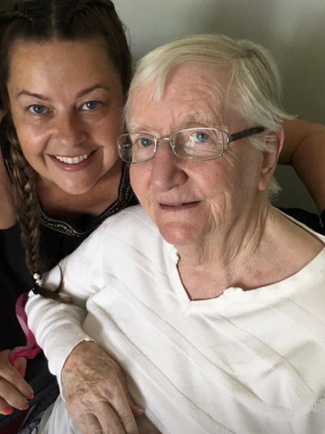 Jane McLaren with her mum Barbara who was injured in the crash.