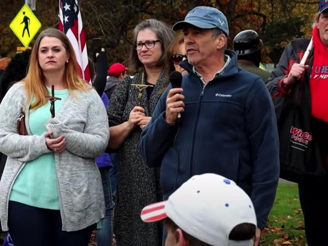 Steven LaTulippe speaking at the rally. Picture: YouTube