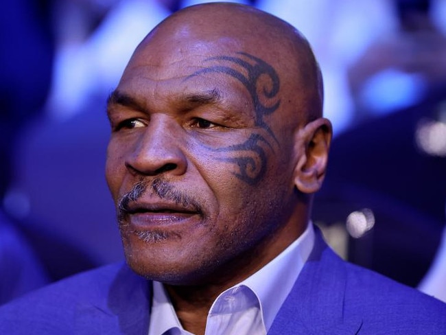 RIYADH, SAUDI ARABIA - FEBRUARY 26: Former Boxer Mike Tyson looks on prior to the Cruiserweight Title fight between Jake Paul and Tommy Fury at the Diriyah Arena on February 26, 2023 in Riyadh, Saudi Arabia. (Photo by Francois Nel/Getty Images)