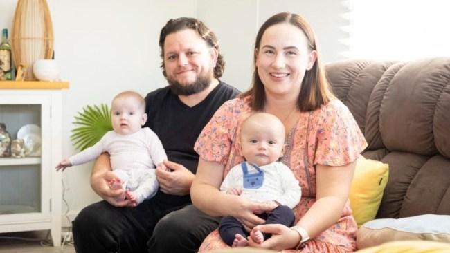 Sandra and David Searle with their 'twins' Poppy and Michael. Picture: The West Australian