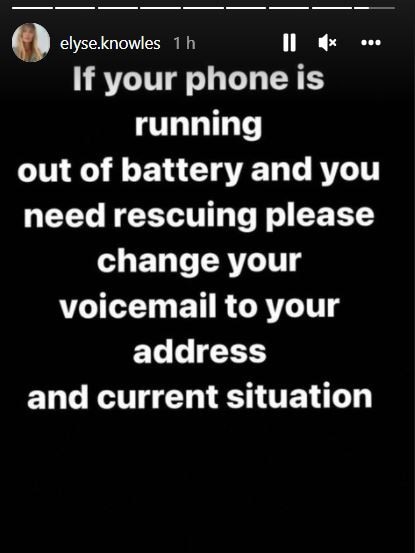 She later posted advising people to change their voicemails with their address so they could be helped. Picture: Instagram