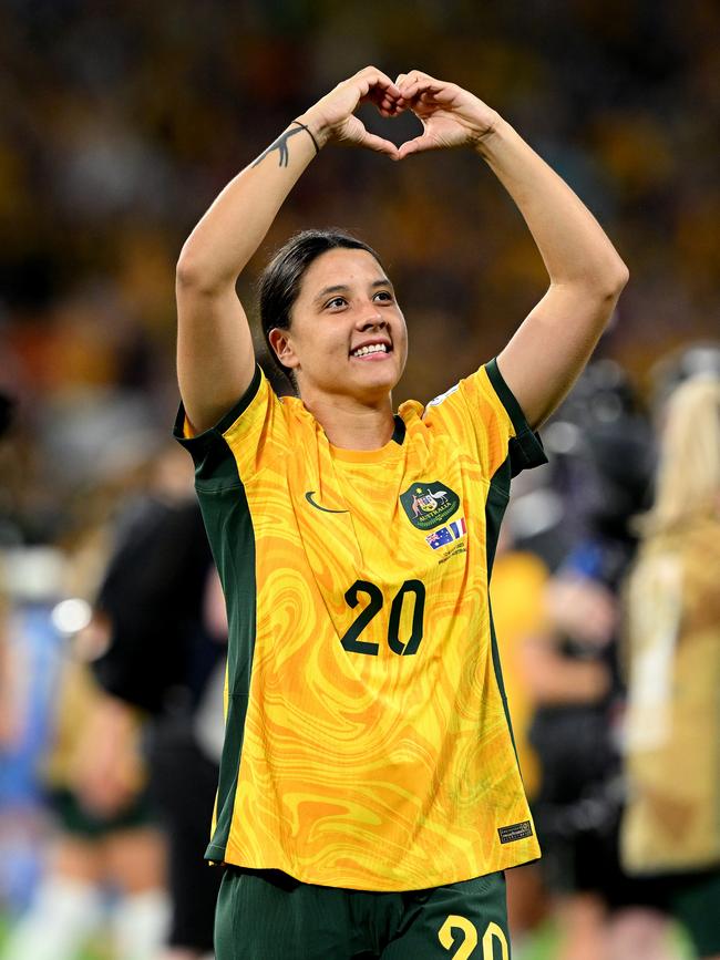 Everyone wants a piece of Sam Kerr. (Photo by Bradley Kanaris/Getty Images)