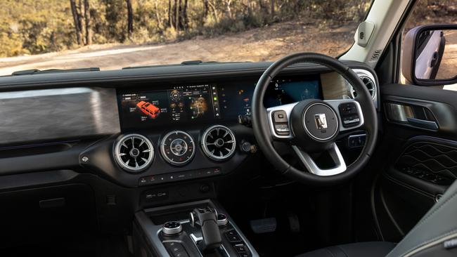 A 12.3 infotainment system and digital display features in the GWM Tank. Picture: Supplied