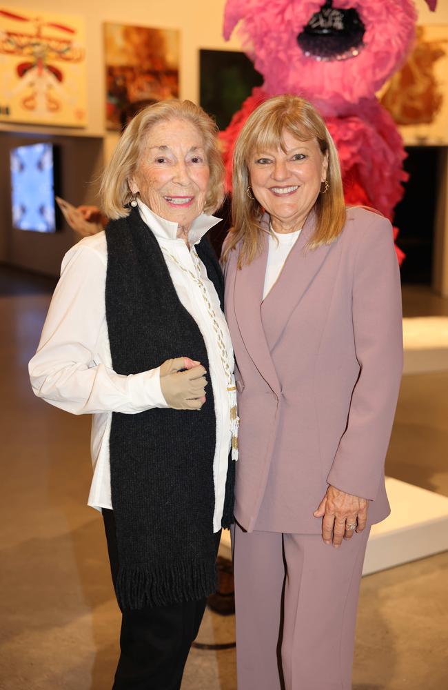 Betty Wheeler and Donna Gates at the Here and Now gallery opening at HOTA for Gold Coast at Large. Picture, Portia Large.