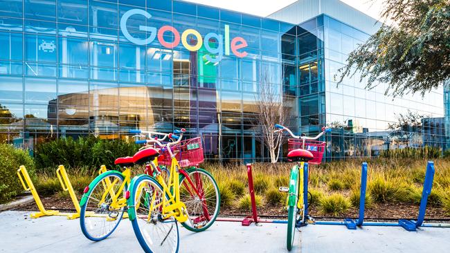 Outside the Google headquarters in Mountain View, California. Picture: Supplied