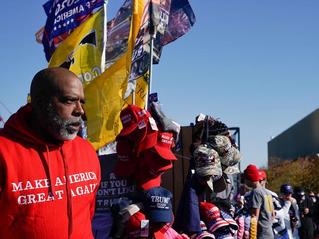 Trump fans wait for the US President at an event in Kentucky. Picture: Getty Images/AFP