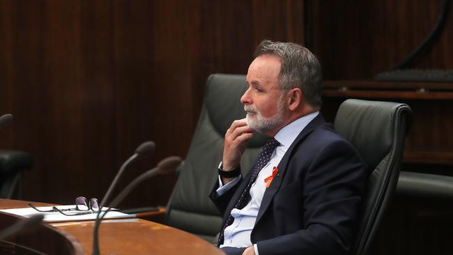 Labor member David O'Byrne. Last question time in the Tasmanian house of reps for 2021. Picture Nikki Davis-Jones