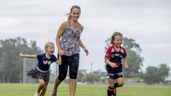 Mother of two Angela Tomlinson was on her first marathon at the Gold Coast Marathon. Picture: Jerad Williams