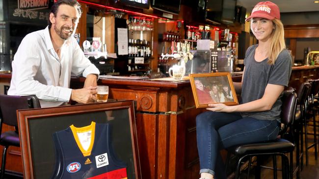 David and Gabby Rose are holding a garage sale to clear out the sports memorabilia at the Rosemont Hotel. Picture: Dean Martin 