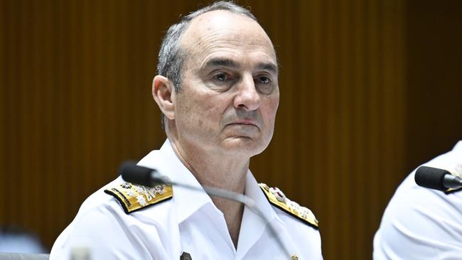 Chief of the Defence Force Admiral David Johnston during senate estimates this week. Picture: NewsWire / Martin Ollman