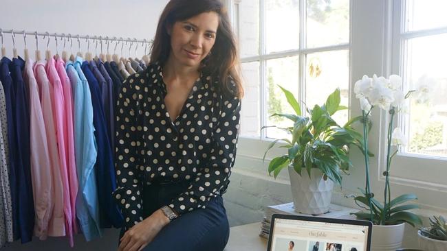 Sophie Doyle sells silk shirts through her online store The Fable.