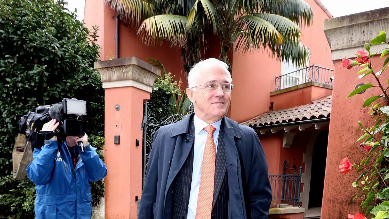 Prime Minister Malcolm Turnbull leaving his Point Piper Home. Picture: Stephen Cooper