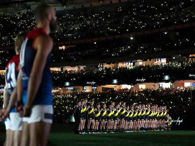 Scenes before last night’s game. Picture: Getty