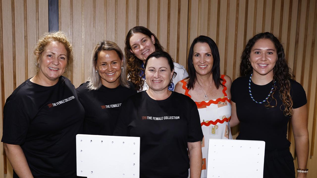 Louise Nelson, Kym McPhee-Smith, Molly Steer, Naomi Rooker, Michelle Anison and Indianna Tillett at the Cairns Regional Council's International Women's Day 2024 awards, held at the Cairns Convention Centre. Picture: Brendan Radke