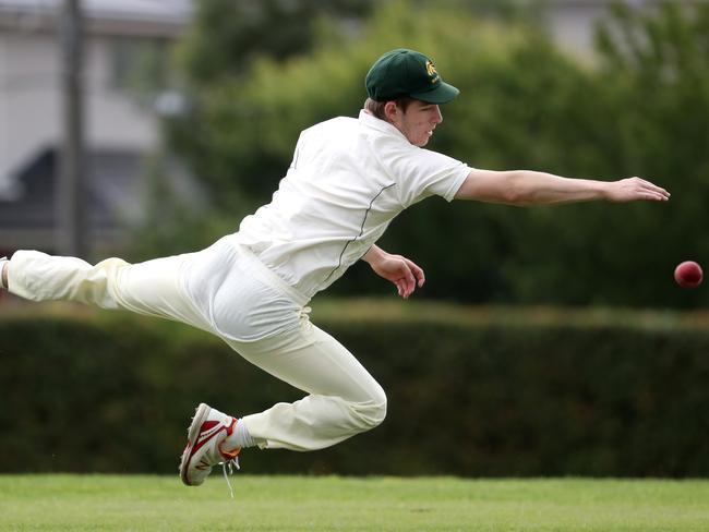 Angus Hands throws himself around in the field. Picture: Mark Dadswell/AAP