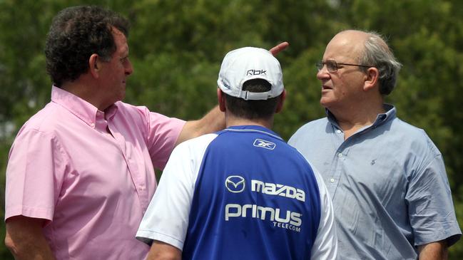 Kangaroos directors Denis Pagan and Ron Joseph (right) at training.