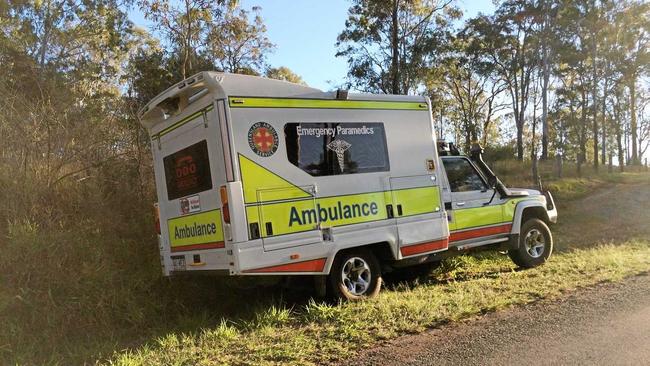 Emergency services attended to a man in a  dirt bike accident at Traveston Crossing on Sunday. The man later died in hospital. Picture: Frances Klein