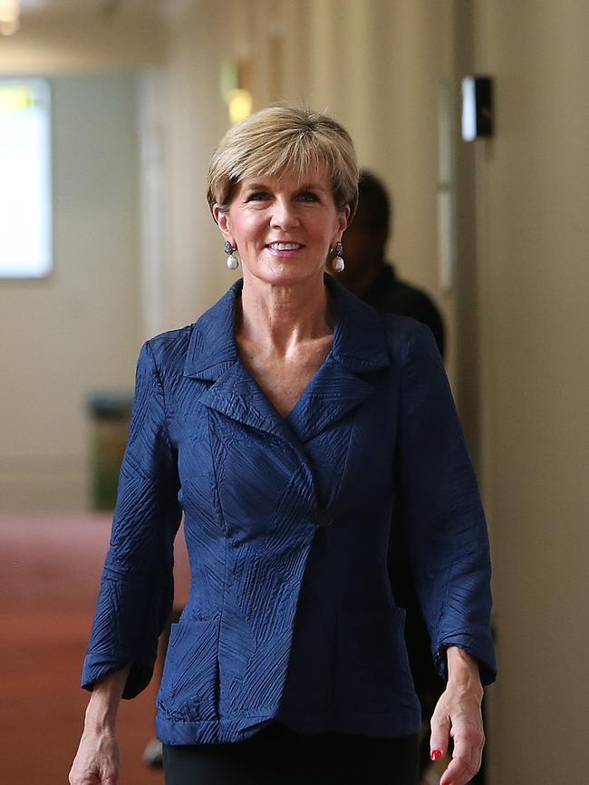 Foreign Affairs Minister Julie Bishop. Picture: Kym Smith