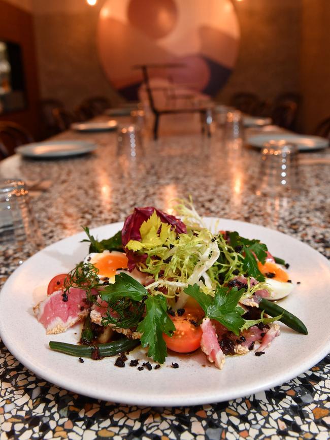 Tuna carpaccio (salad) at Coccobello Picture: Keryn Stevens/AAP