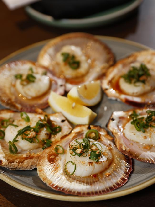 Baked scallops at the new Star restaurant, Rumble. Picture: Richard Dobson