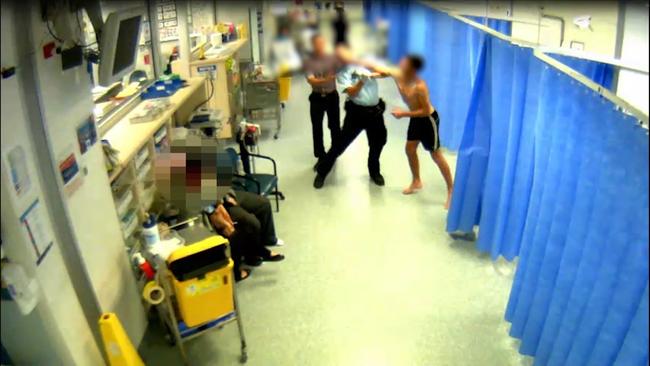 CCTV of an attack inside a Brisbane hospital. Picture: Supplied