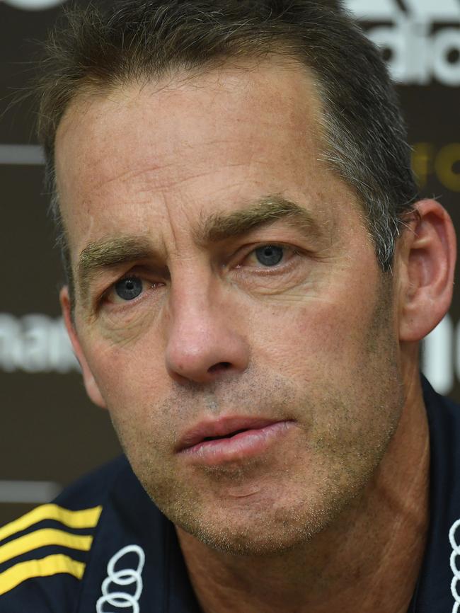 Alastair Clarkson wasn’t happy with some tactics from the Swans. Pic: AAP