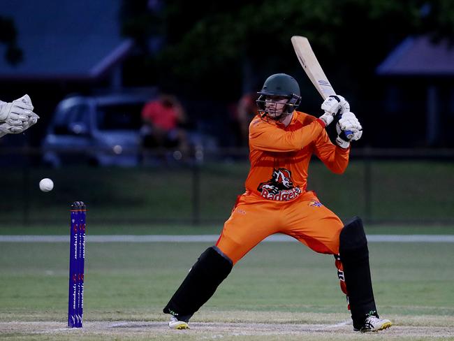 Barrier Reef Big Bash Game 1: Badgers v Hurricanes at Griffiths Park. Badgers' Rhys Camilleri. Picture: Stewart McLean