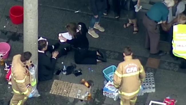 First responders administer first aid on the scene. Picture: Seven News