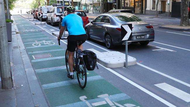 Melbourne is set to have an extra 100km of bike plans under the plan. Picture: David Crosling