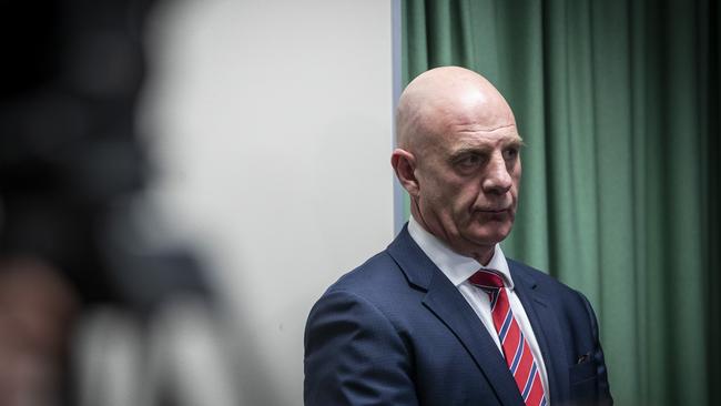 Premier Peter Gutwein at a coronavirus press conference on the August 19, 2020. Picture: LUKE BOWDEN