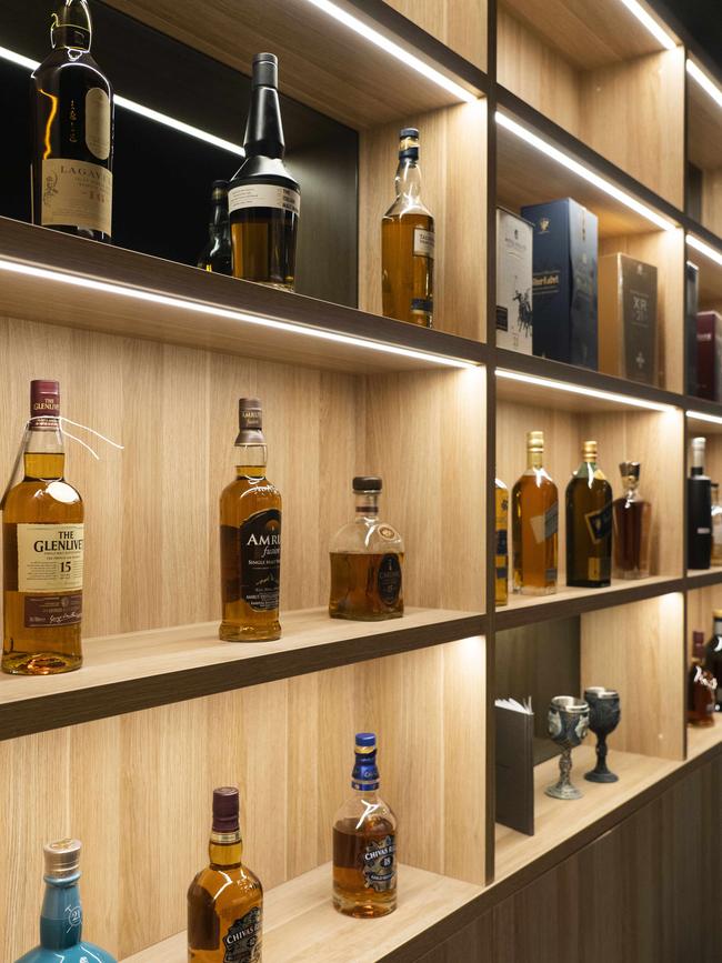 There are 300 different types of whiskeys in the private room. Picture: Matthew Vasilescu